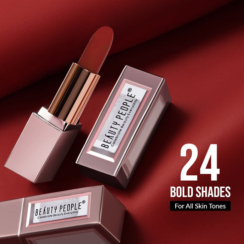 Beauty People Glorified Gold Creamy Matte Lipstick with Shea Butter